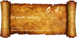 Orendt Antal névjegykártya
